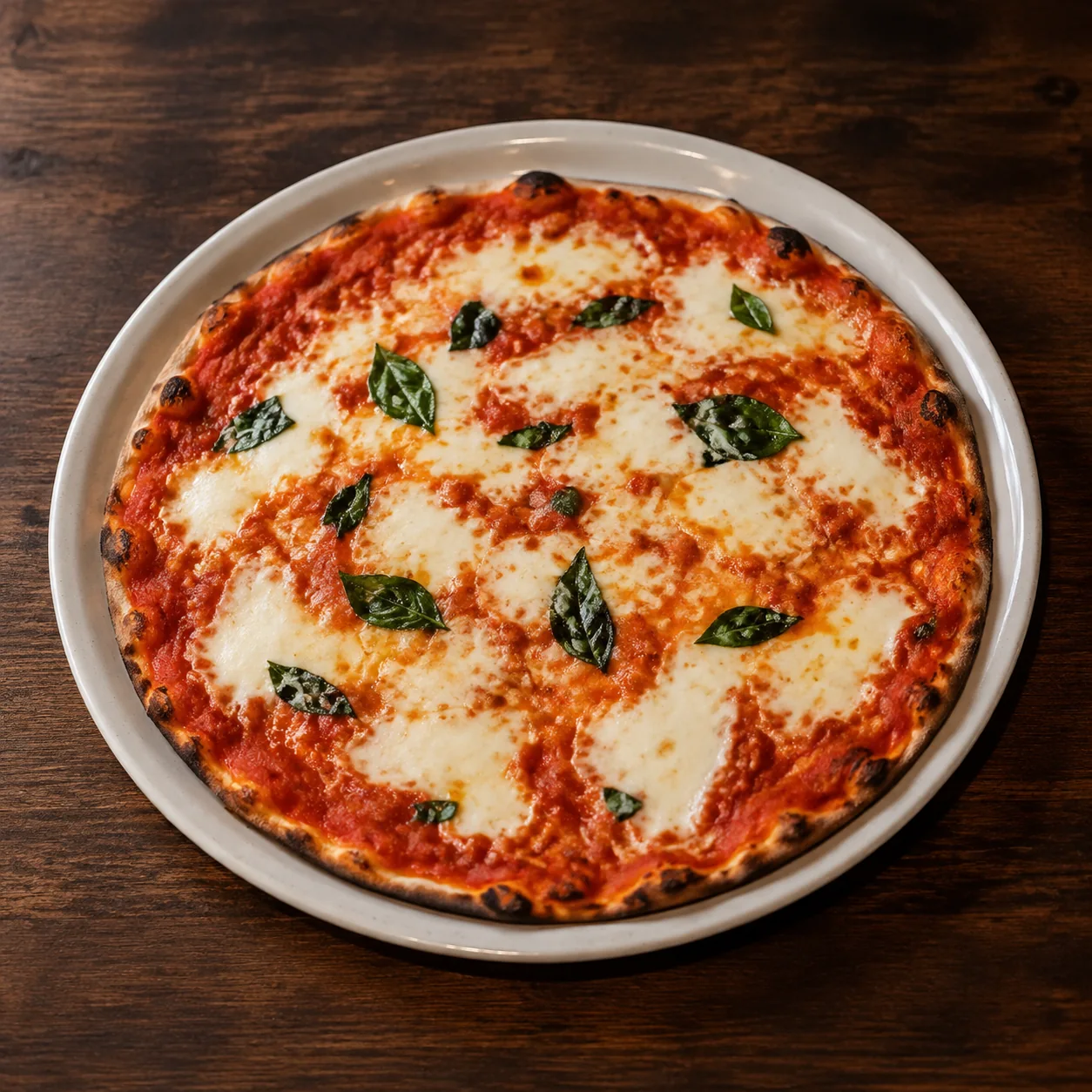 Pizza romana Margherita con bufala, sottile e croccante
